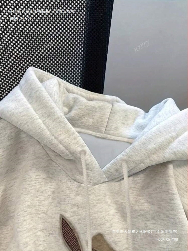 Ženska moderna ležerna majica s kapuljačom i printom crtanog zeca