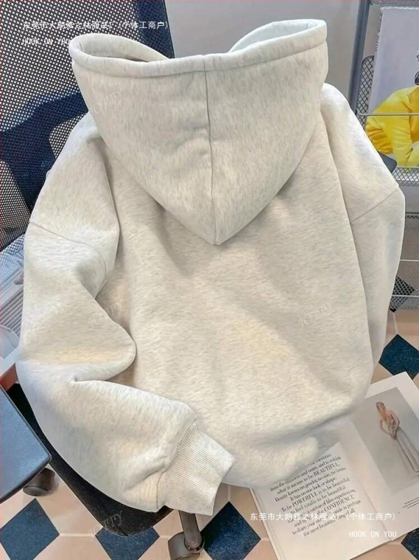 Ženska moderna ležerna majica s kapuljačom i printom crtanog zeca