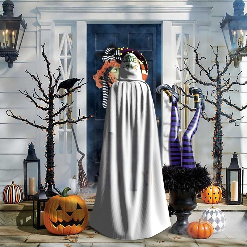 Pārrobežu vairumtirdzniecības viengabala zīda apmetnis ar attēlu, apdrukāts Helovīna kapuces apmetnis, Ziemassvētku kapuces apmetnis pieaugušajiem