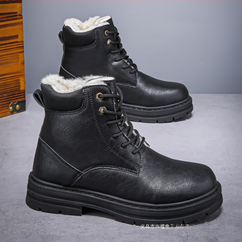 48 metų vyriški, plius dydžio Martino stiliaus batai, 2024 m. žiemos nauji, stori, šilti, vesterno stiliaus džinsiniai batai.