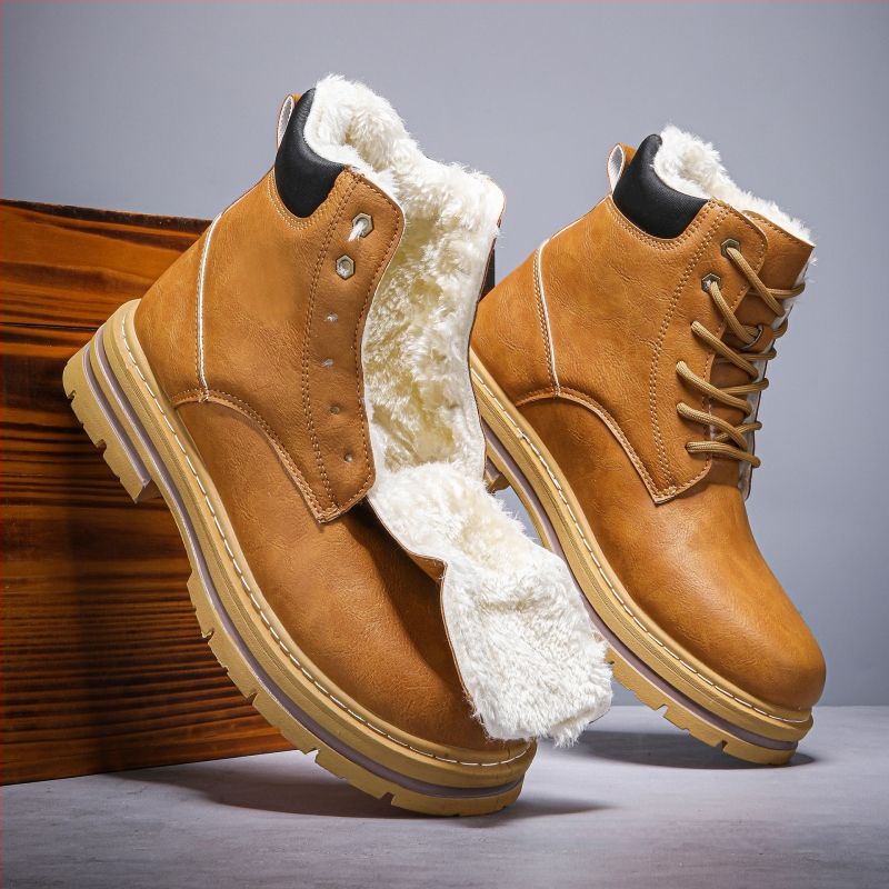 48 metų vyriški, plius dydžio Martino stiliaus batai, 2024 m. žiemos nauji, stori, šilti, vesterno stiliaus džinsiniai batai.