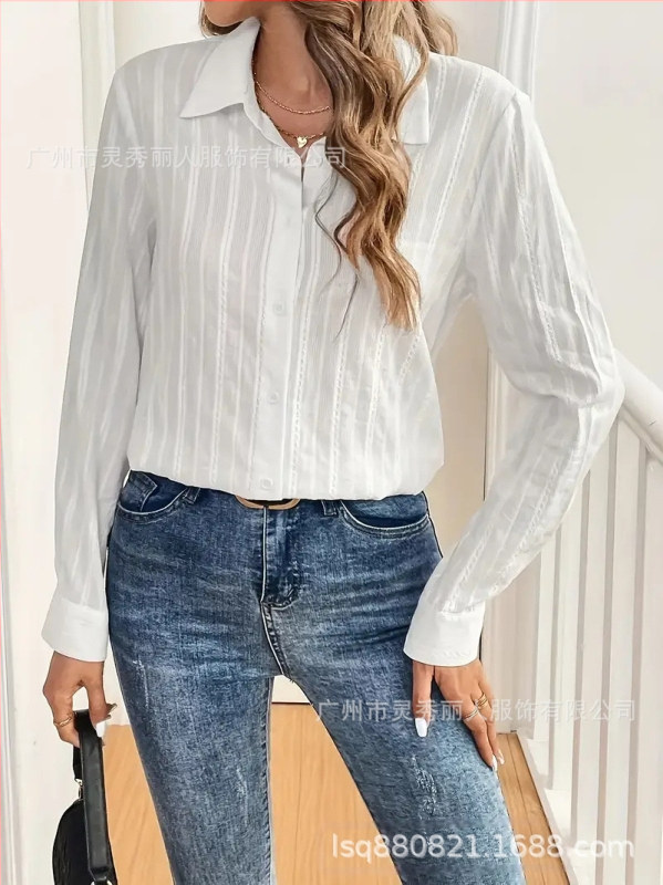 Határokon átnyúló független állomás Amazon AliExpress Európa és az Egyesült Államok 2025 új tavaszi, nyári és őszi hosszú ujjú ing Joker foglalkozás