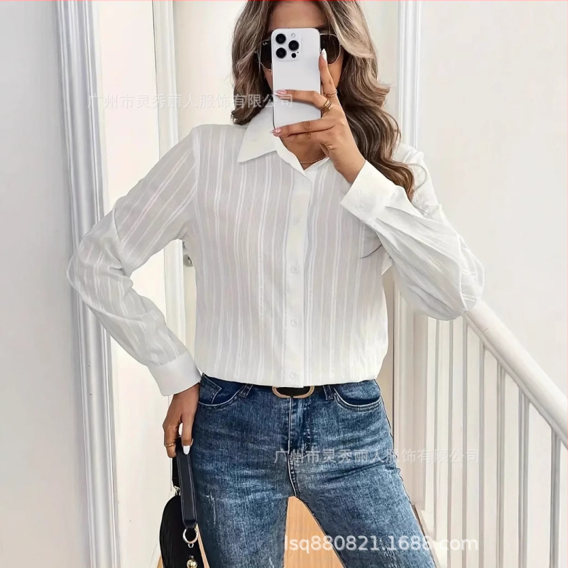 Határokon átnyúló független állomás Amazon AliExpress Európa és az Egyesült Államok 2025 új tavaszi, nyári és őszi hosszú ujjú ing Joker foglalkozás