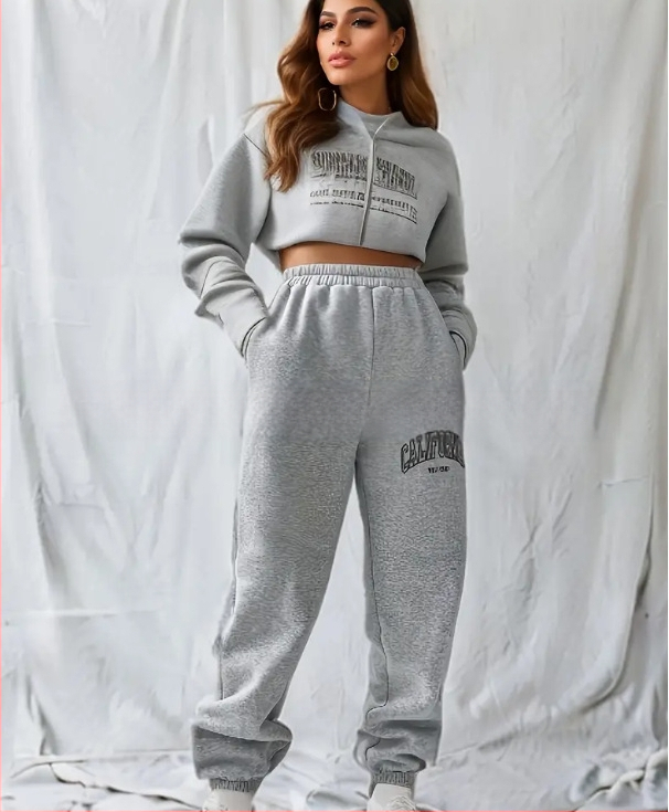 Európai és amerikai határokon átnyúló, rugalmas övvel nyomtatott, lezser sportnadrág, női lezser sportnadrág