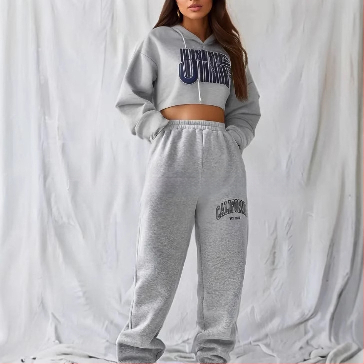 Európai és amerikai határokon átnyúló, rugalmas övvel nyomtatott, lezser sportnadrág, női lezser sportnadrág