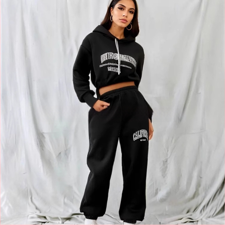 Európai és amerikai határokon átnyúló, rugalmas övvel nyomtatott, lezser sportnadrág, női lezser sportnadrág