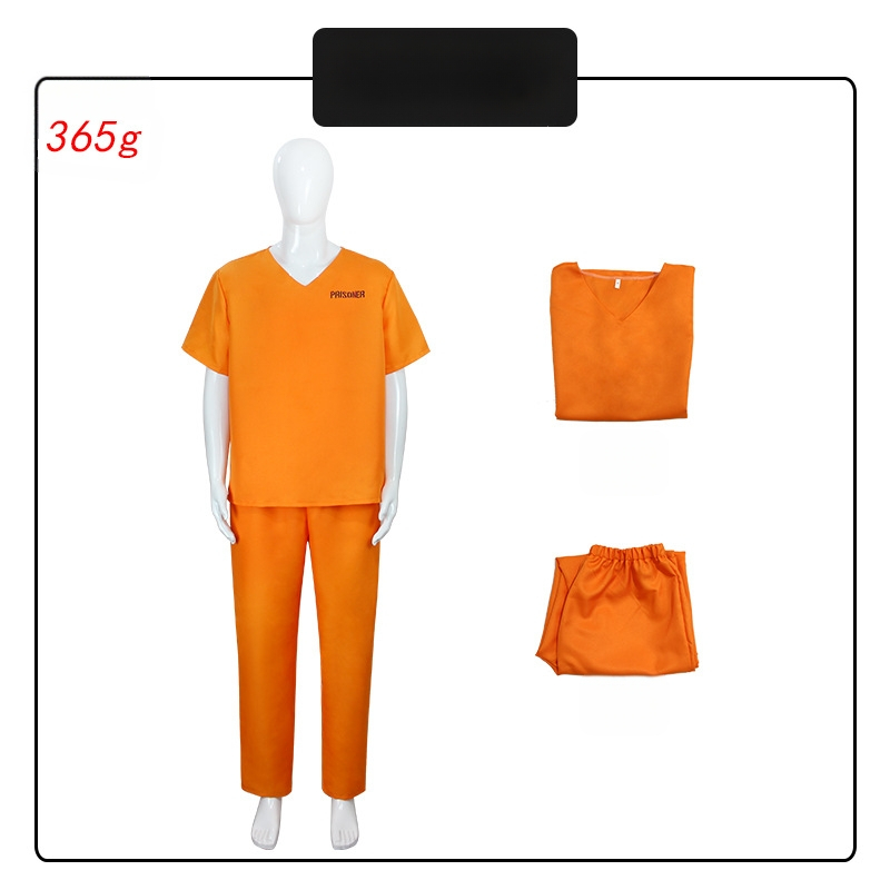 Хелоуин оранжев затворнически костюм за възрастни, затворническа униформа, затворническа униформа, костюм на затворник, ролева игра, детска затворническа униформа