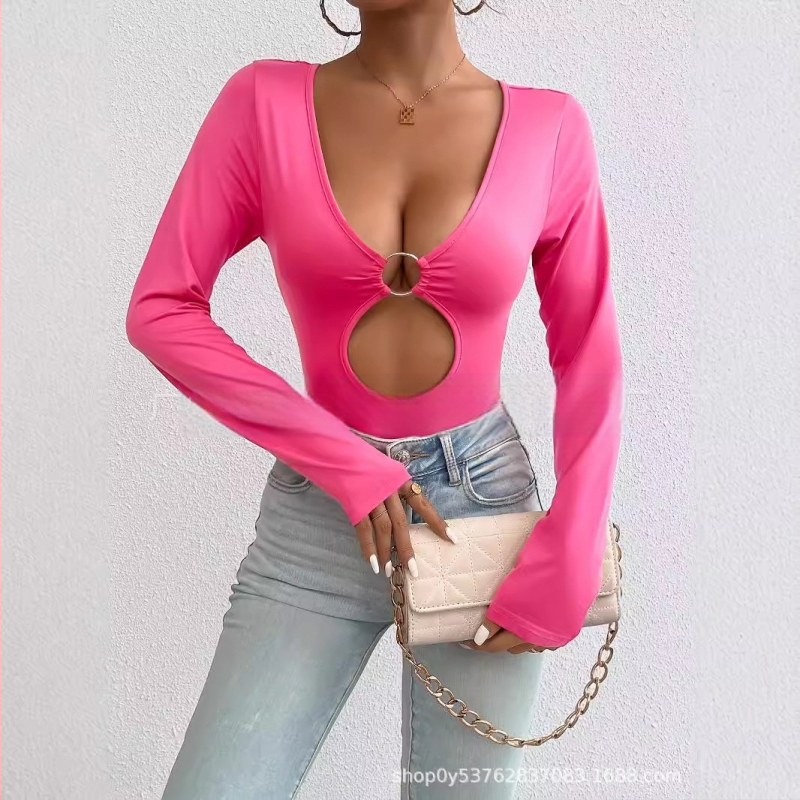 M301 Export Γυναικεία Ρούχα Aliexpress Amazon Ebay2025 Νέα Γυναικεία Φόρμα με V Λαιμόκοψη και Μακρυμάνικο για το Φθινόπωρο και τον Χειμώνα