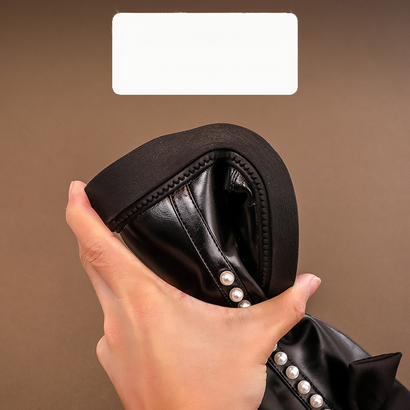 Mergaičių odiniai batai, vaikiški 2024 m. pavasario ir rudens nauji ilgi aukštakulniai batai, mažosios princesės madingi medvilniniai batai, urmu