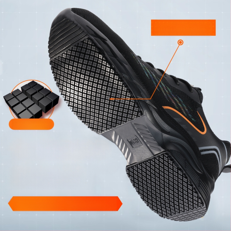 Src neslystantys lengvi virtuvės batai, atsparūs aliejui, vyriški, patogūs ir patvarūs, megzti su muselėmis, nauji, neslystantys viešbučių batai, virėjo batai, didmeninė prekyba.