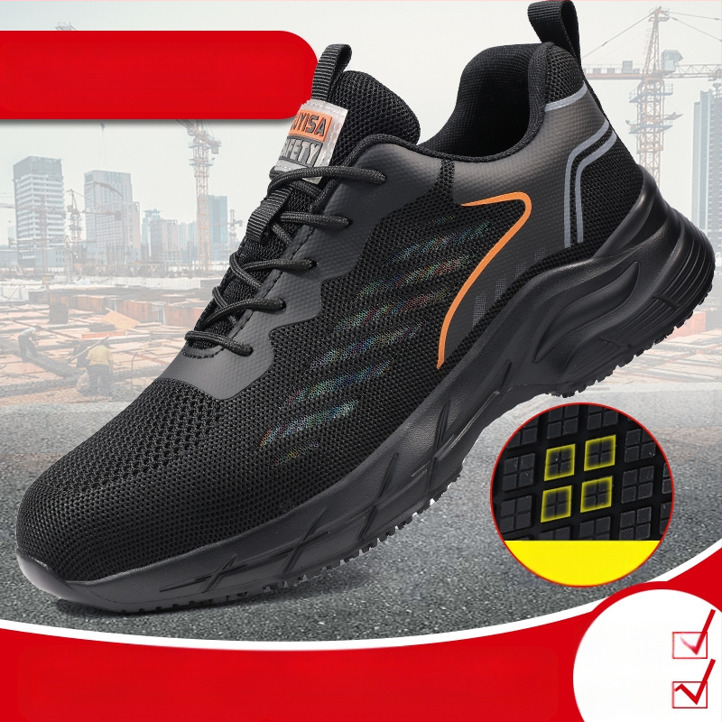 Src neslystantys lengvi virtuvės batai, atsparūs aliejui, vyriški, patogūs ir patvarūs, megzti su muselėmis, nauji, neslystantys viešbučių batai, virėjo batai, didmeninė prekyba.