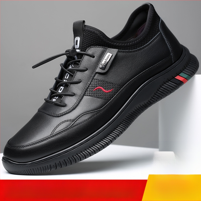 2022 Нови есенни мъжки обувки Универсални модерни британски ежедневни кожени обувки с дебела подметка, неплъзгащи се, мъжки работни обувки