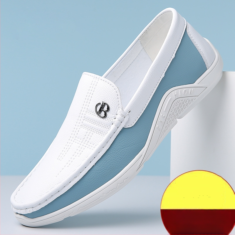 Meeste kingad 2025. aasta kevad- ja sügisesed uued pehme tallaga hingavad vabaajajalatsid, trendikad universaalsed vabaaja nahast kingad, meeste rulakingad