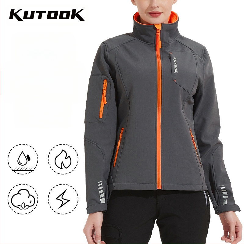 KUTOOK pehme kestaga jope sügiseks ja talveks, tuulekindel, veekindel, soe fliisvoodriga jope naistele HC301