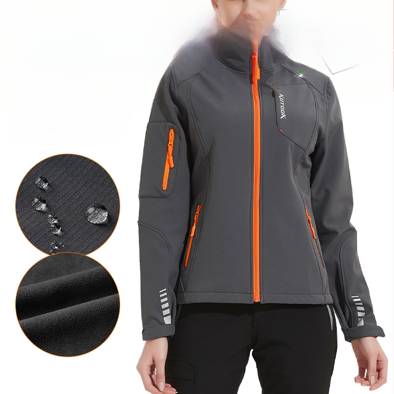 KUTOOK pehme kestaga jope sügiseks ja talveks, tuulekindel, veekindel, soe fliisvoodriga jope naistele HC301