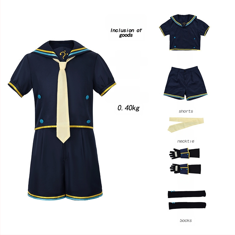 Tükörtónusú Gemini cos ruházat tükörtónusú összekapcsolt tükörtónusú csengő virtuális idol tengerész ruházat rövid cosplay játékruha