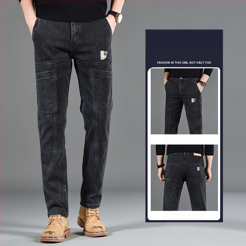 2024-es új divatmárka, amerikai retró farmer, férfi egyszerű, bő nadrág, őszi lezser, utcai külső nadrág