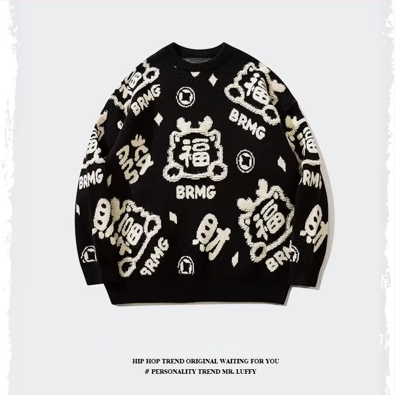 2024-es téli internetes híresség nemzeti divattervező érzéki piros pulóver férfi divatmárka páros hosszú ujjú robbanásveszélyes pulóver nőknek