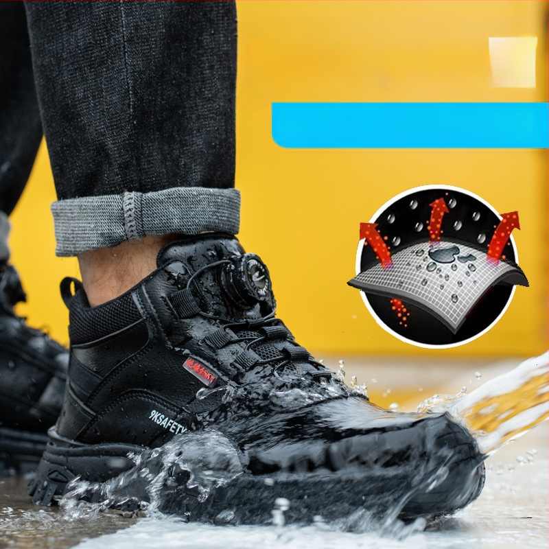 Nauji darbo draudimo batai, izoliuoti, 6 vandeniui atsparūs, storapadiai, itin lengvi, tingūs mygtukai, vienas pedalas, specialūs darbo saugos batai „Ruini“
