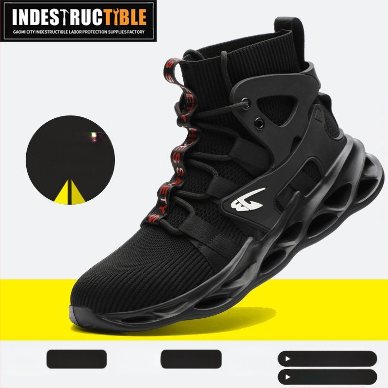 „Crossborder“ madingi apsauginiai vyriški batai, patogūs, kvėpuojantys, austi apsauginiai batai, alpinizmo, atsparūs dilimui, plieniniai nosiai, apsauginiai darbui batai