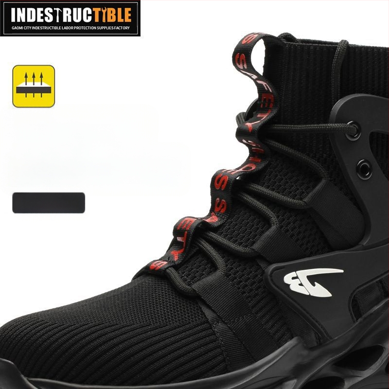 „Crossborder“ madingi apsauginiai vyriški batai, patogūs, kvėpuojantys, austi apsauginiai batai, alpinizmo, atsparūs dilimui, plieniniai nosiai, apsauginiai darbui batai