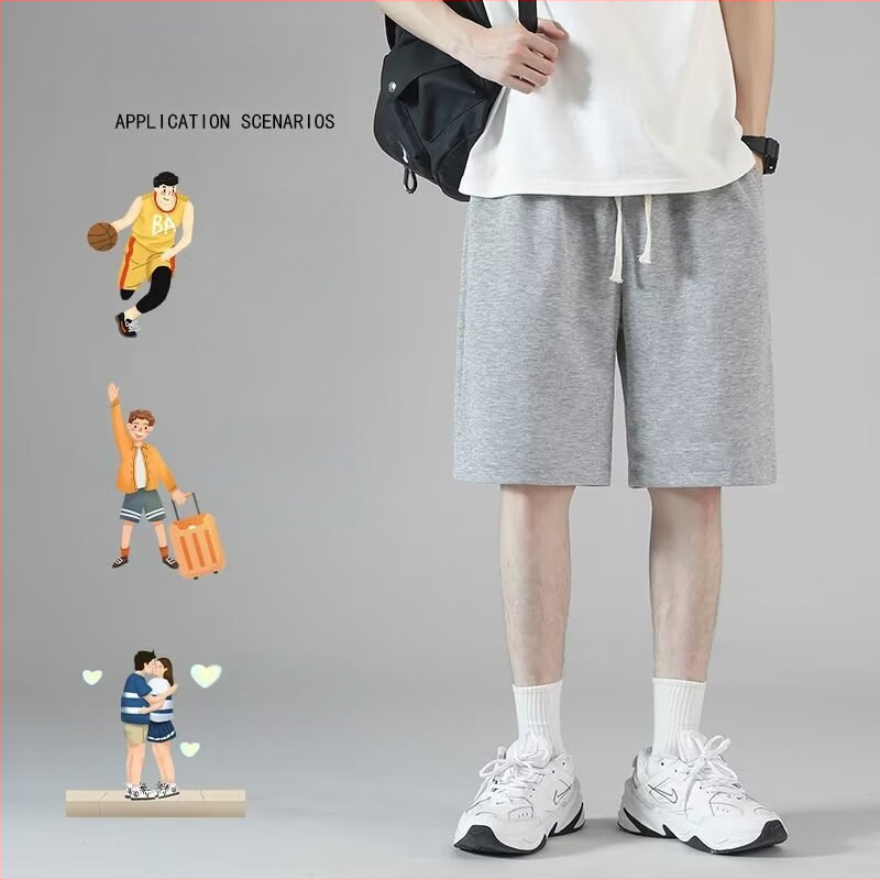 Ötpontos rövidnadrág férfi 2024 nyári divat vadonatúj férfi ötpontos nadrág fűzős ötpontos nadrág laza lezser rövidnadrág férfi