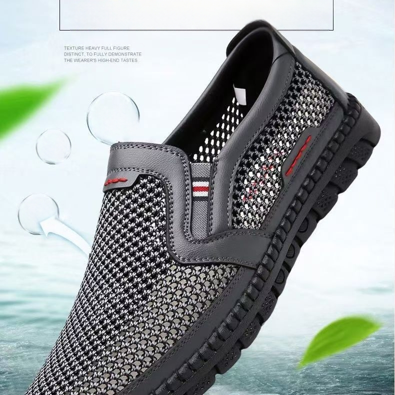 Kevad- ja sügisesed vanad Pekingi riidest kingad meeste korterid pehme tallaga libisemiskindlad keskealistele ja eakatele meestele mõeldud kingad vabaaja spordijalatsid suured kärbsega kootud kingad