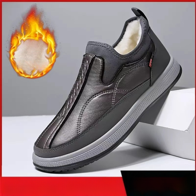 Pantofi de iarnă noi vechi Beijing din pânză pantofi din bumbac pentru bărbați, pantofi cu căptușeală din fleece, îngroșați, caldi, cizme de zăpadă cu fund moale, respirabil, confortabili, din bumbac pentru bărbați