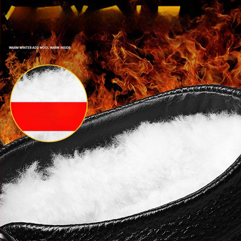 Aukštakulniai batai su vilnos pamušalu vyriški batai žieminiai šilti vyriški vilnoniai medvilniniai batai vyriški galvos sluoksniai karvės odos laisvalaikio batai medvilniniai dalykiniai odiniai batai