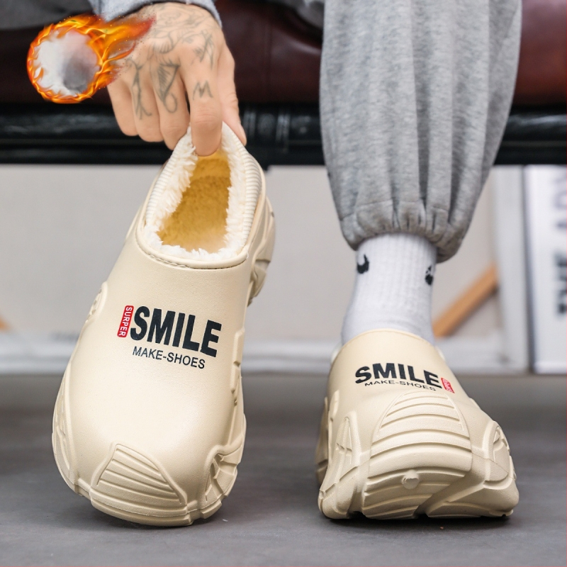 Paksu tallaga veekindlad puuvillast sussid meestele, talvekott kontsaga siseruumidesse, uued libisemiskindlad pluss-puuvillast kingad pealisrõivasteks