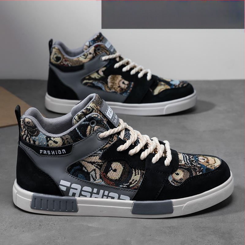 raktáron Külkereskedelmi plus size Magas szárú férfi cipők Tavaszi és őszi, fiataloknak megfelelő, országos divat, niche szabadidős sportcipők 47