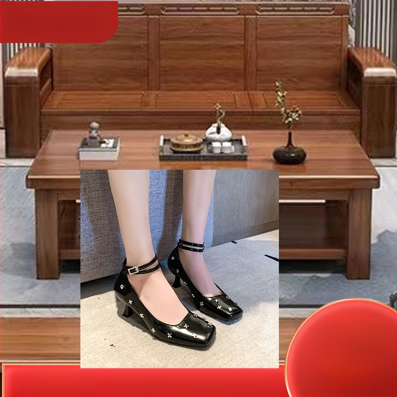 Sense French Retro ezüst Mary Jane cipők Kis bőr cipők Kora tavaszi női cipők szoknyával Magas sarkú, sekély szájú, egyszínű cipő