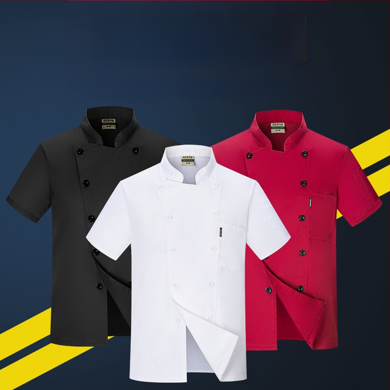 Lühikeste varrukatega suvised ühevärvilised lääne restorani hotelli kokariided hotelli küpsetamise köögi koka tööriided meestele