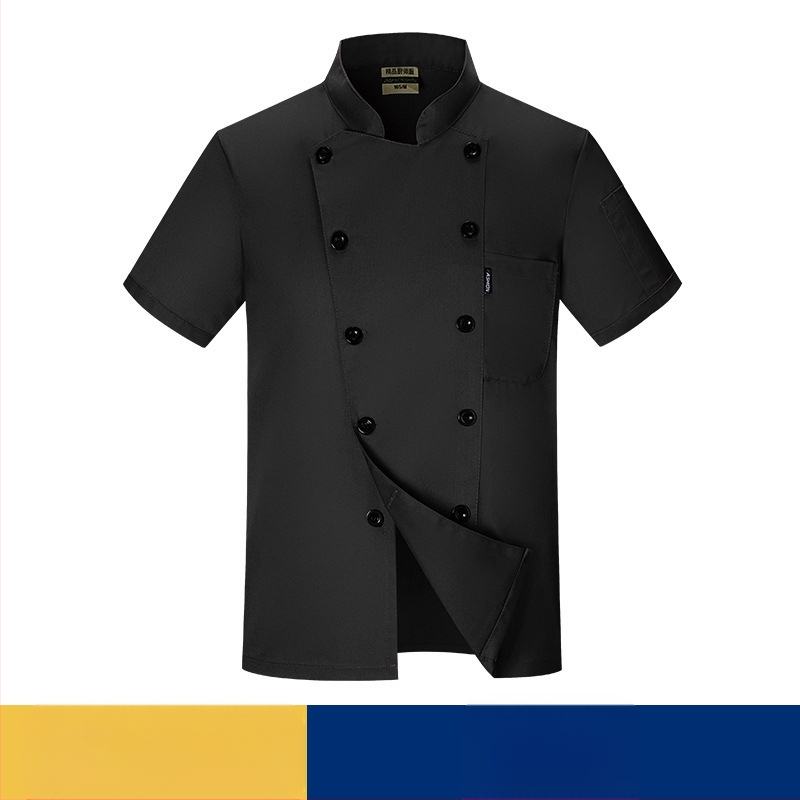 Lühikeste varrukatega suvised ühevärvilised lääne restorani hotelli kokariided hotelli küpsetamise köögi koka tööriided meestele