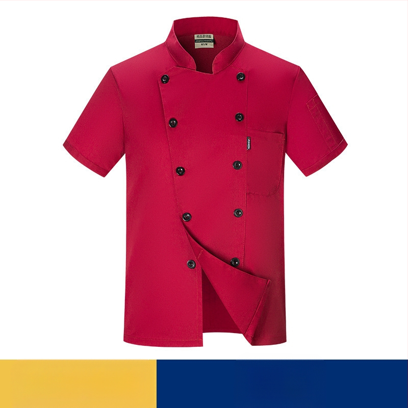 Lühikeste varrukatega suvised ühevärvilised lääne restorani hotelli kokariided hotelli küpsetamise köögi koka tööriided meestele