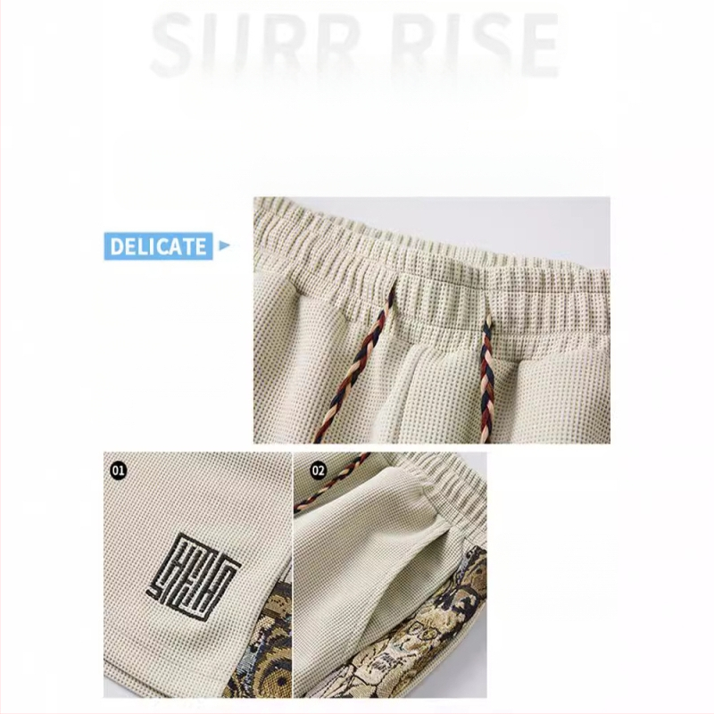 Hiina stiilis meeste suvised pluss-suuruses lühikesed püksid, karuplahvatused 2024. aasta uue disainiga, Sense Tide kaubamärgi vabaaja lohvakad püksid