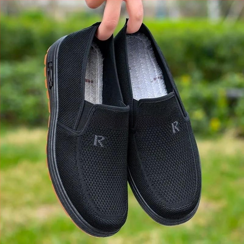 Cīpslas apakšdaļa Jauni, veci Pekinas auduma apavi ar biezu apakšdaļu, lidojoši, austi ikdienas cīpslas apakšdaļas apavi, nodilumizturīgi, neslīdoši apavi pusmūža un vecāka gadagājuma cilvēkiem