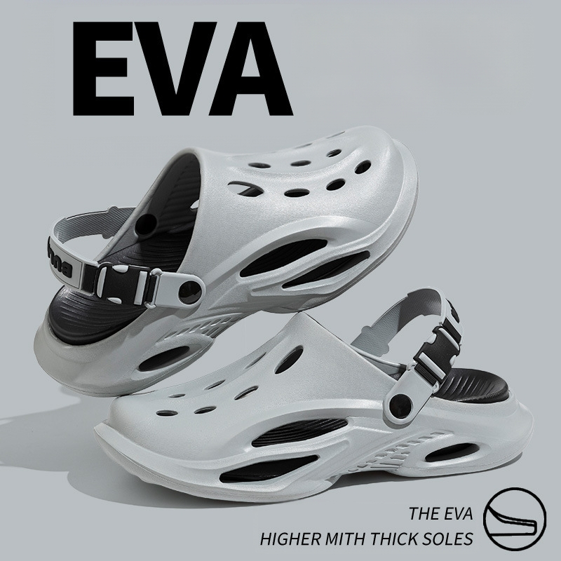 Papucsok 2025 Nyári Új Üreges Lélegző Baotou Kettős Felhasználású Lyukú Cipő Férfi Alkalmi Gátlási Puha Talpú Strandcipő