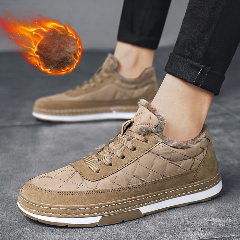 Talvised uued meeste kingad, fliisvoodriga, soojad, moetrendi meeste puuvillased kingad, polsterdatud madala säärega brokaadist lumesaapad