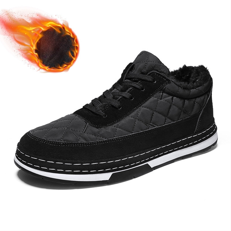 Talvised uued meeste kingad, fliisvoodriga, soojad, moetrendi meeste puuvillased kingad, polsterdatud madala säärega brokaadist lumesaapad