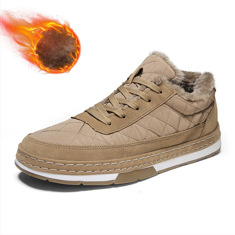 Talvised uued meeste kingad, fliisvoodriga, soojad, moetrendi meeste puuvillased kingad, polsterdatud madala säärega brokaadist lumesaapad