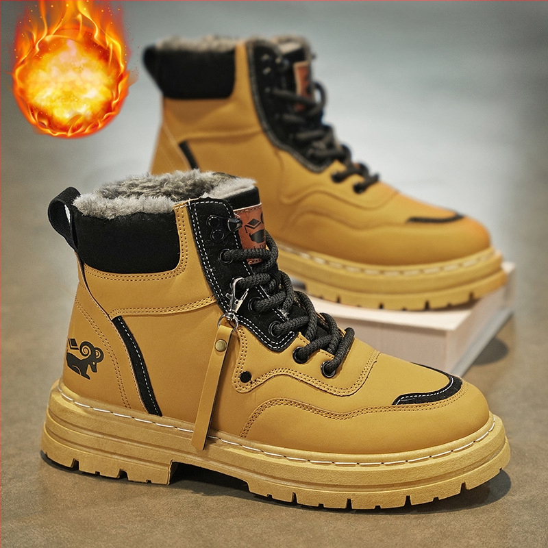 Melni Martina zābaki vīriešiem, plus izmēra 45, ar vilnas oderi, silti 46, ūdensnecaurlaidīgi kokvilnas apavi 47, augsti darba zābaki, sniega zābaki vīriešiem 48