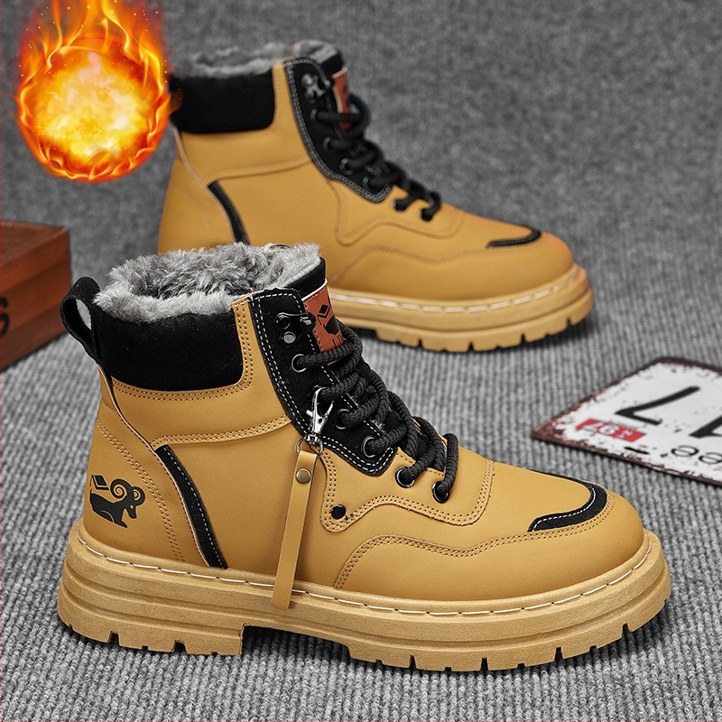 Melni Martina zābaki vīriešiem, plus izmēra 45, ar vilnas oderi, silti 46, ūdensnecaurlaidīgi kokvilnas apavi 47, augsti darba zābaki, sniega zābaki vīriešiem 48