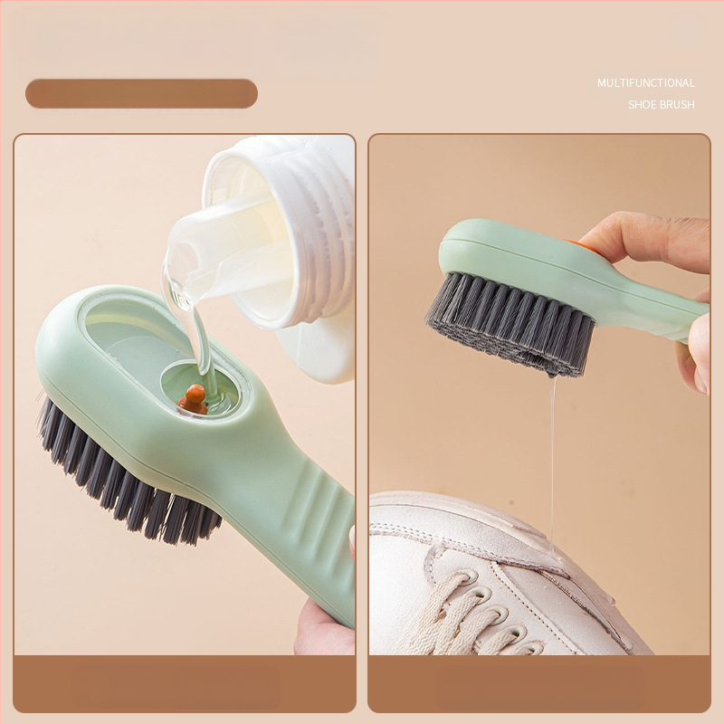 Skysčiu praturtintas batų šepetys, daugiafunkcis batų šepetys, profesionalus batų plovimo įrankis, minkšti šereliai, nepažeidžiantys batų, buitinis skalbinių šepetys