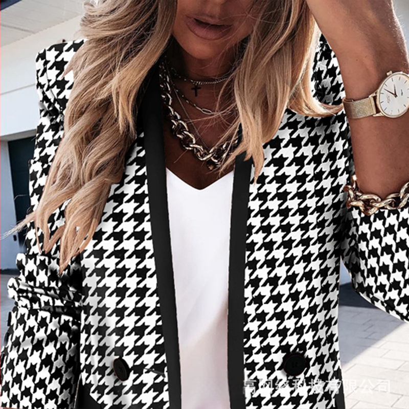 Europski i američki ženski kardigan/sako s uzorkom kopitara LZR7716A