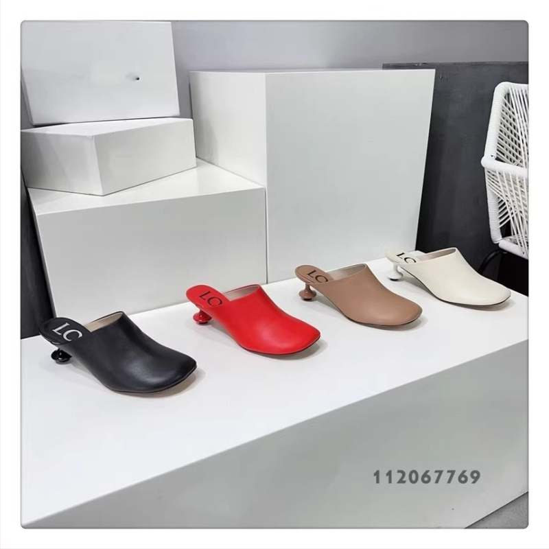 2025 tavasz és nyár új váza sarkú papucsok Baotou magas sarkú szandálok és papucsok különleges sarkú Mueller cipők divatos félpapucsok nőknek