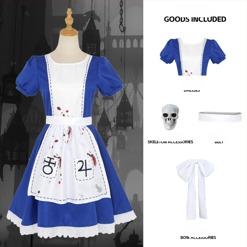 Alice Crazy Return cos öltöny Alice Alice szobalányöltöny cosplay színpadi jelmez