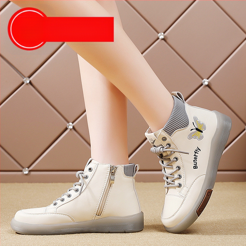 Valódi bőr Martin csizma női 2024 új őszi és téli magas szárú marhahús talpú női cipők puha talpú gyapjúbéléssel középkori anya bokacsizma