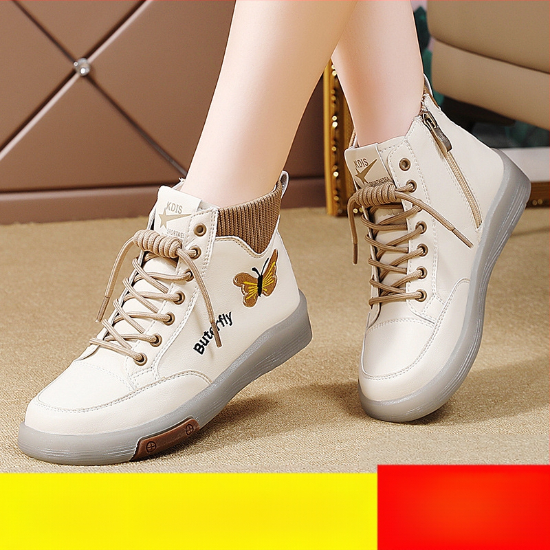 Valódi bőr Martin csizma női 2024 új őszi és téli magas szárú marhahús talpú női cipők puha talpú gyapjúbéléssel középkori anya bokacsizma