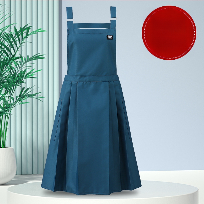 Guofeng ūdensnecaurlaidīgs un eļļas necaurlaidīgs priekšauts sievietēm ar augstas kvalitātes jostasvietu, sieviešu krokots svārki, virtuves jostasvieta, logotipa apdruka, darba apģērbs vairumtirdzniecībā